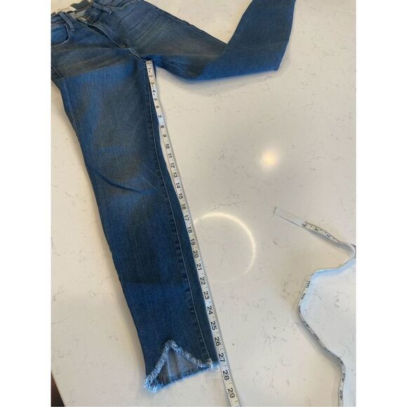 Frame Le skinny triangle raw hem blue jeans size 28 - Picture 8 of 10